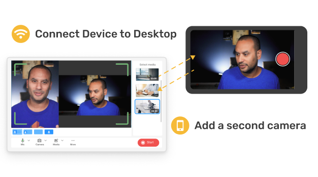 Record health education messages using webcam, screen, or multi-cam with Visla’s health education campaign video creator.